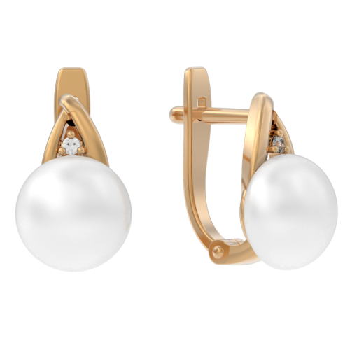 Золотые cерьги с жемчугом