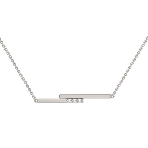 Серебряное колье с фианитом