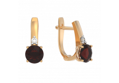 Золотые cерьги с гранатом