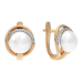 Золотые cерьги классические с жемчугом