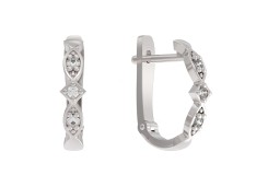Серебряные cерьги классические с фианитом