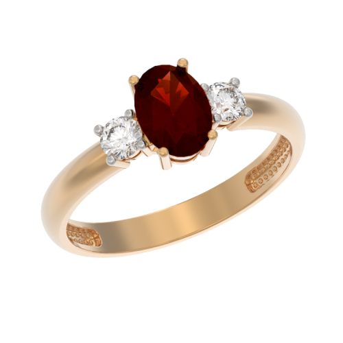 Золотое кольцо с гранатом