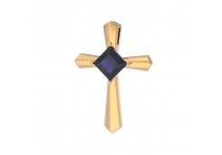 Золотая подвеска с сапфиром