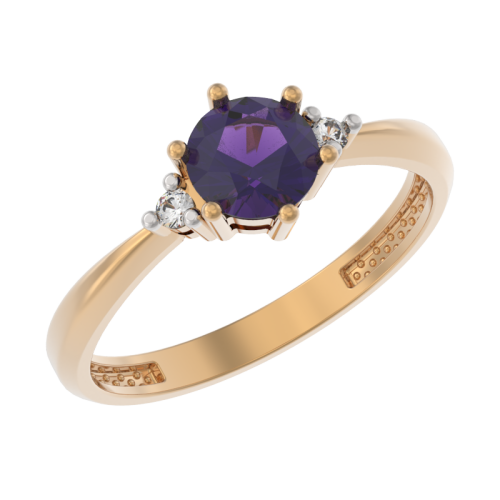 Золотое кольцо с аметистом