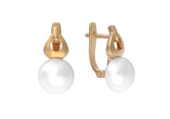 Золотые cерьги классические с жемчугом