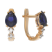 Золотые cерьги с сапфиром