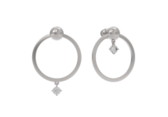 Серебряные cерьги пусеты (гвоздики) с фианитом