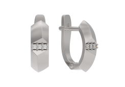 Серебряные cерьги классические с фианитом