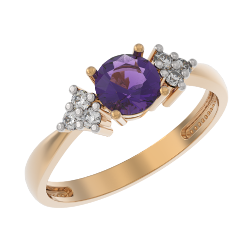 Золотое кольцо с аметистом