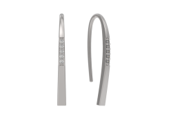 Серебряные cерьги классические с фианитом