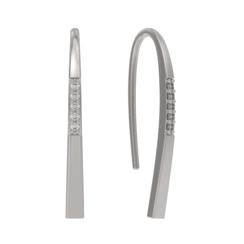 Серебряные cерьги классические с фианитом