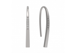 Серебряные cерьги классические с фианитом