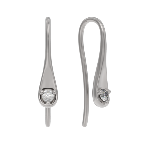 Серебряные cерьги классические с фианитом