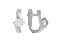 Серебряные cерьги с фианитом