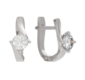 Серебряные cерьги с фианитом