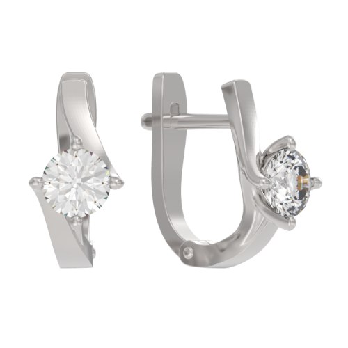 Серебряные cерьги с фианитом