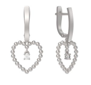 Серебряные cерьги висячие с фианитом