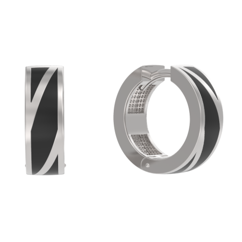 Серебряные cерьги классические с эмалью