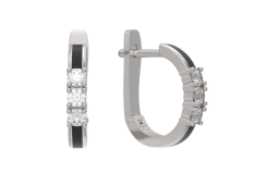 Серебряные cерьги с эмалью