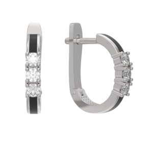 Серебряные cерьги с эмалью