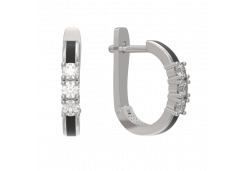 Серебряные cерьги с эмалью