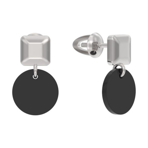 Серебряные cерьги пусеты (гвоздики) с агатом