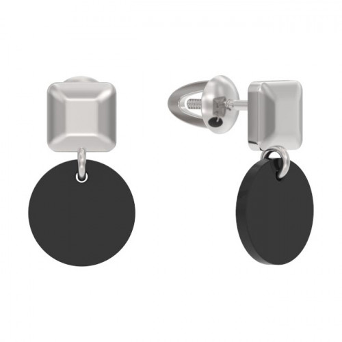 Серебряные cерьги пусеты (гвоздики) с агатом