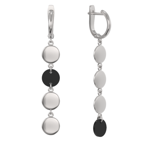 Серебряные cерьги висячие с агатом