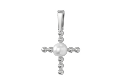 Серебряная подвеска с жемчугом