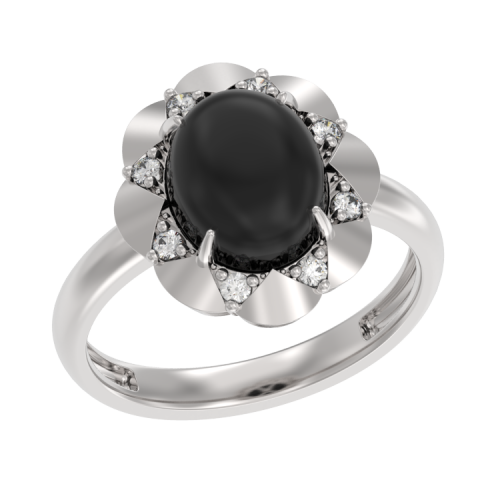 Серебряное кольцо с агатом