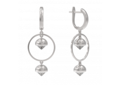 Серебряные cерьги висячие с фианитом