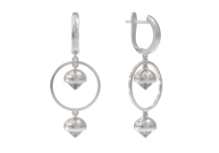 Серебряные cерьги висячие с фианитом