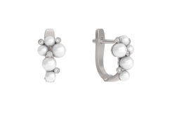 Серебряные cерьги классические с жемчугом