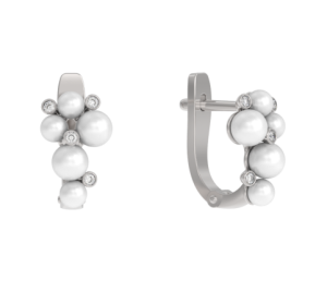 Серебряные cерьги классические с жемчугом