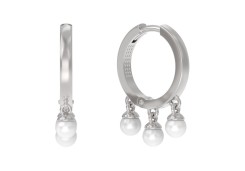 Серебряные cерьги висячие с жемчугом