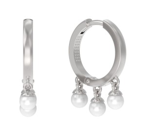 Серебряные cерьги висячие с жемчугом