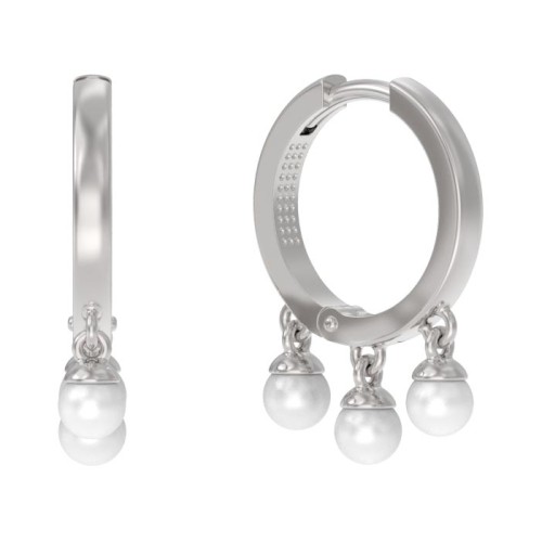 Серебряные cерьги висячие с жемчугом