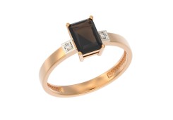 Золотое кольцо с раух-топазом