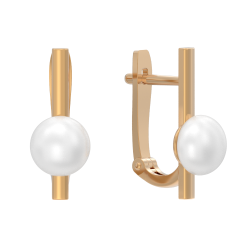 Золотые cерьги с жемчугом
