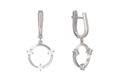 Серебряные cерьги висячие с фианитом