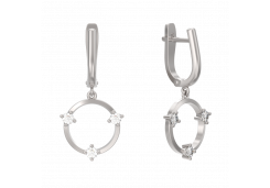 Серебряные cерьги висячие с фианитом