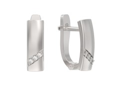 Серебряные cерьги классические с фианитом