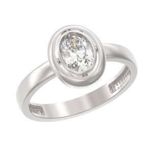 Серебряное кольцо с фианитом