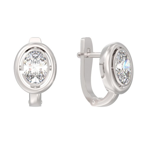 Серебряные cерьги с фианитом