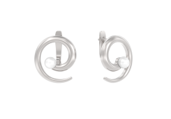 Серебряные cерьги классические с жемчугом