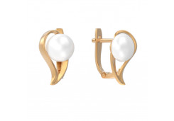 Золотые cерьги классические с жемчугом