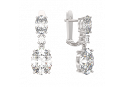 Серебряные cерьги висячие с фианитом