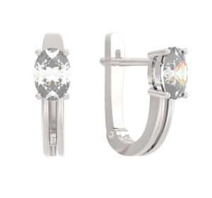 Серебряные cерьги с фианитом