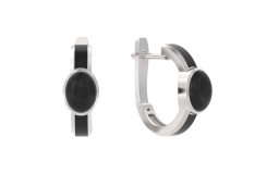 Серебряные cерьги с агатом