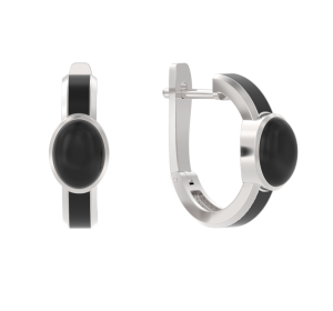 Серебряные cерьги с агатом